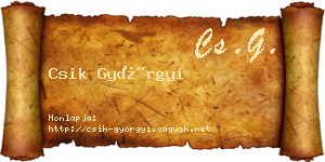 Csik Györgyi névjegykártya