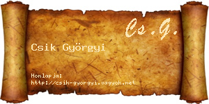 Csik Györgyi névjegykártya