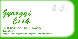 gyorgyi csik business card